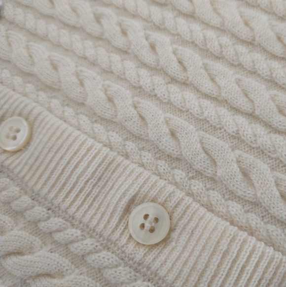 J-CREW Cable-knit crewneck cardigan in merino wool, NWT - Picture 10 of 11